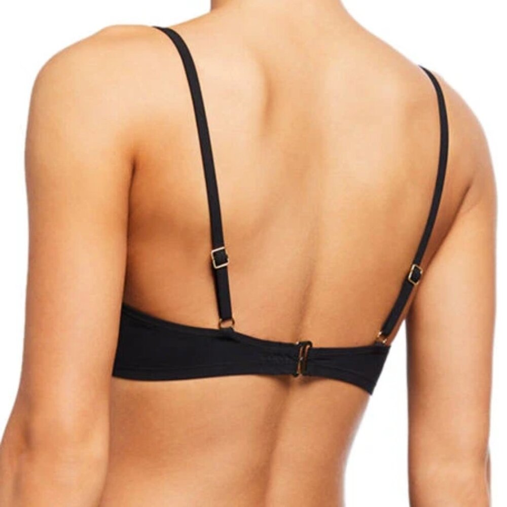 Tory Burch Solid Black Triangle Bikini Top Large - image 2